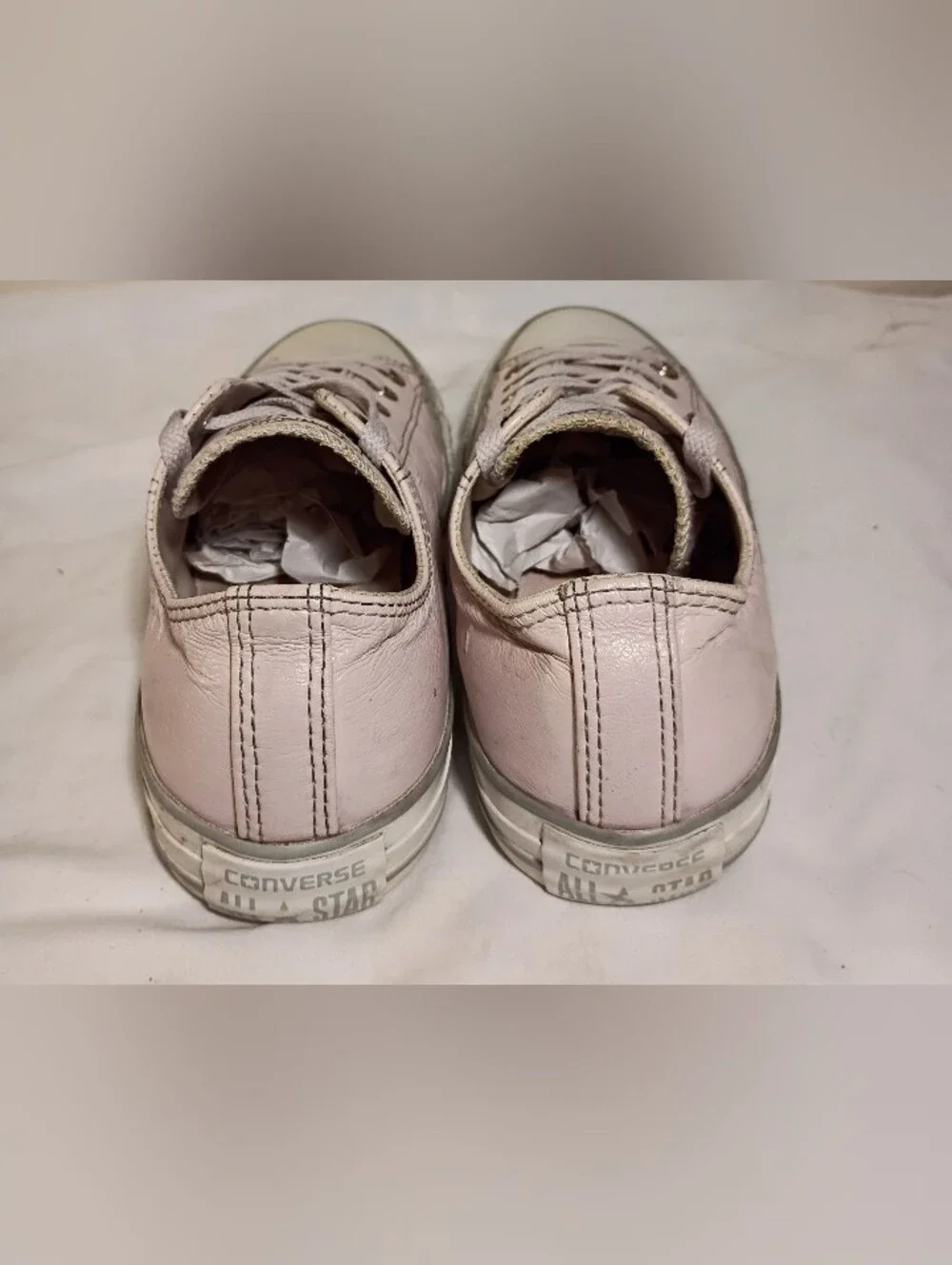 Converse All Star Craft Leather Low Top Sneakers Pink Rose Gold Sz 8 559945C